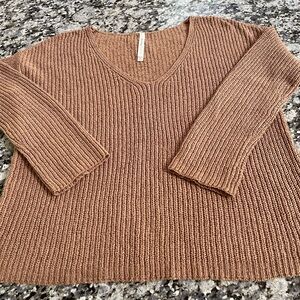 Babaton V-Neck Sweater in Warm Brown